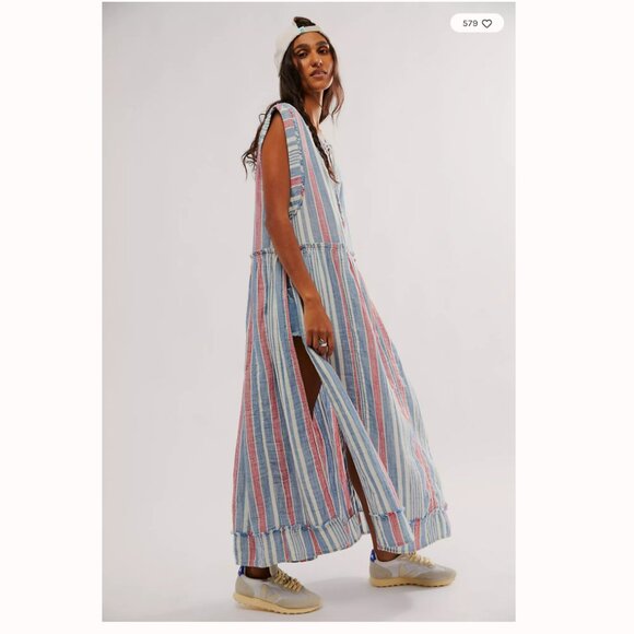 NWOT Free People We The Free Surf Stripe Maxi Top Dress XS - Picture 1 of 14